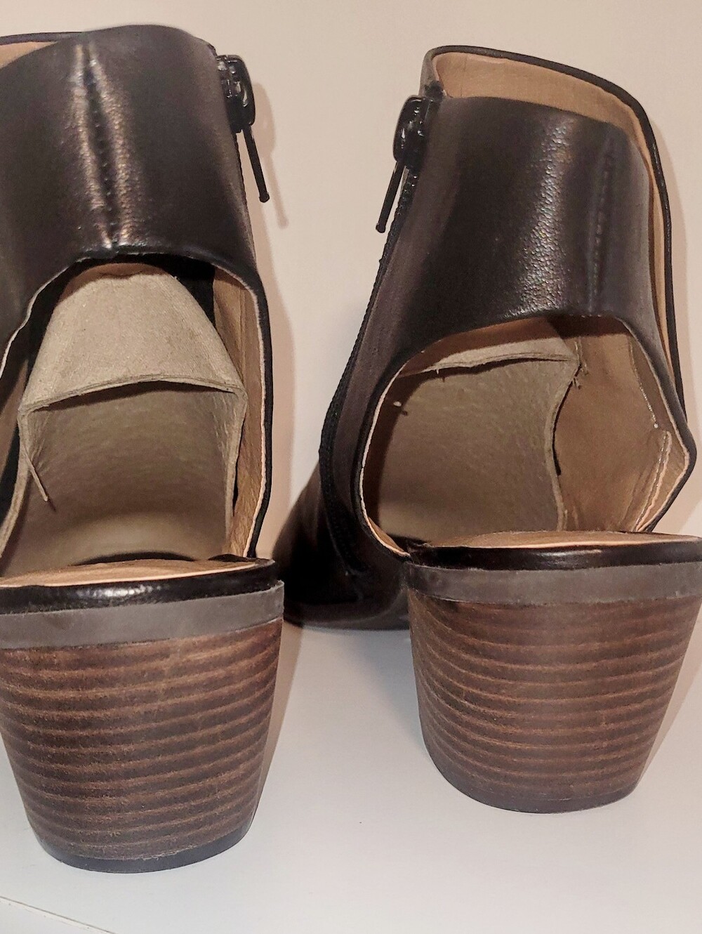 Lucky Brand LK Baaka Open-Toe Leather Booties - Picture 4 of 8